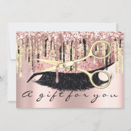 ギフト証明書美容師メイクアップラッシュ金ゴールドルクス 招待状