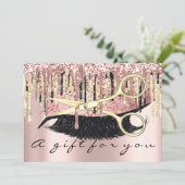 ギフト証明書美容師メイクアップラッシュ金ゴールドルクス 招待状 (スタンド正面)