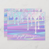 ギフト証明書自筆証書ユニコーンピンクパープル ポストカード (正面/裏面)