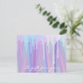 ギフト証明書自筆証液滴紫 ポストカード (スタンド正面)