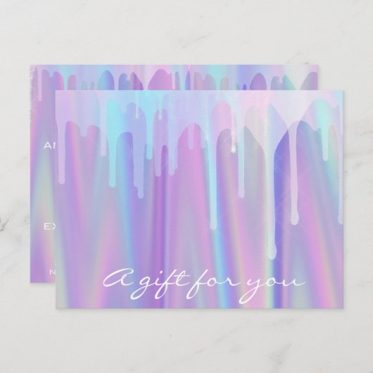 ギフト証明書自筆証液滴紫 ポストカード (正面/裏面)