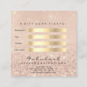 ギフト証明書金ゴールドグリッターまぶしメイクアップアーティスト 割引カード (裏面)