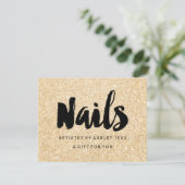 ギフト証明書金ゴールドグリッタースパークル爪、 ネイルスクリプト (スタンド正面)