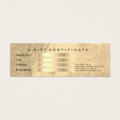 ギフト証明書金ゴールドレザーラッシュメイクアップアーティスト (裏面)