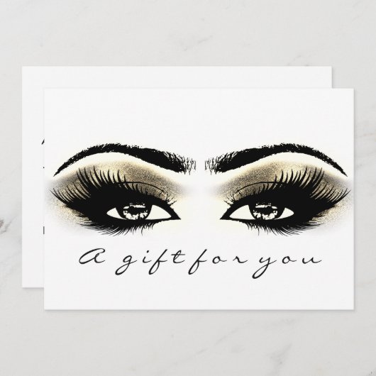 ギフト証明書金ゴールド白目メイクアップ (正面/裏面)