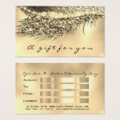 ギフト証明書金属金ゴールドラッシュグラームメイクアップ (正面&裏面)