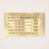 ギフト証明書金属金ゴールドラッシュグラームメイクアップ (裏面)