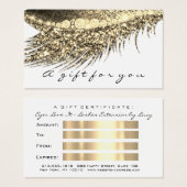 ギフト証明書金属金ゴールドラッシュホワイトメイクアップ (正面&裏面)