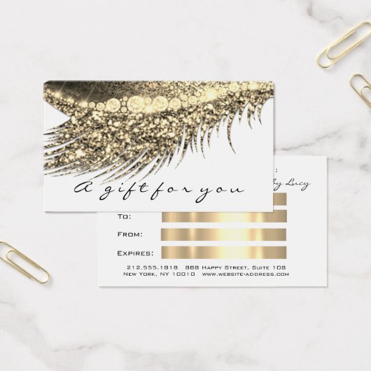 ギフト証明書金属金ゴールドラッシュホワイトメイクアップ (オフィス)
