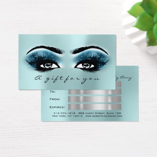 ギフト証明書青い水の金ゴールドまぶしメイクアップ (デスク)