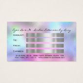 ギフト証明書青ピンクのラッシュエクステンション化粧 (裏面)