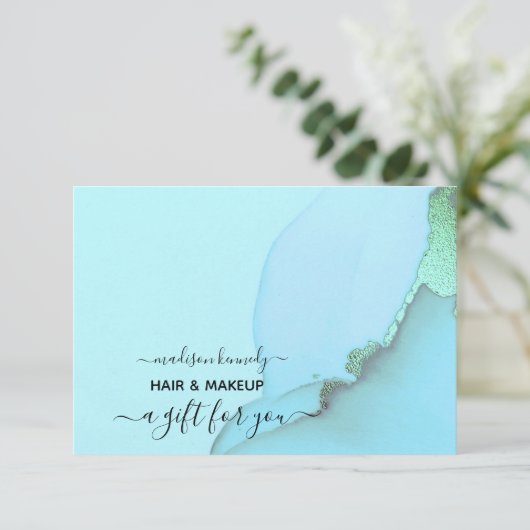 ギフト証明書髪とメイクアップFab抽象芸術インク (スタンド正面)