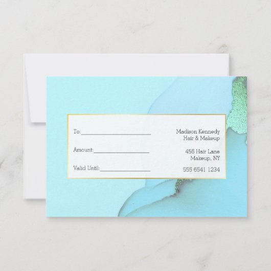 ギフト証明書髪とメイクアップFab抽象芸術インク (裏面)