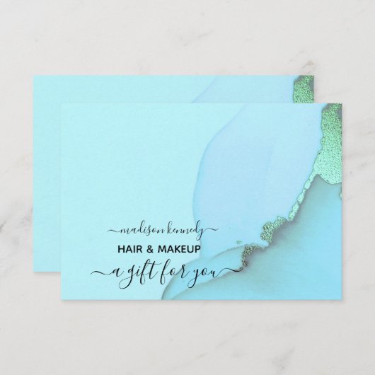 ギフト証明書髪とメイクアップFab抽象芸術インク (正面/裏面)