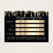 ギフト証明書黒金ゴールドまつ毛メイクアップ髪 (裏面)