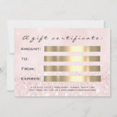 ギフト証明書 ラッシュ ピンク ダイヤモンド ビューティー メイク (裏面)