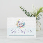 ギフト証明書 南部 フローラル コットン ムーンデザインカード 招待状 (スタンド正面)