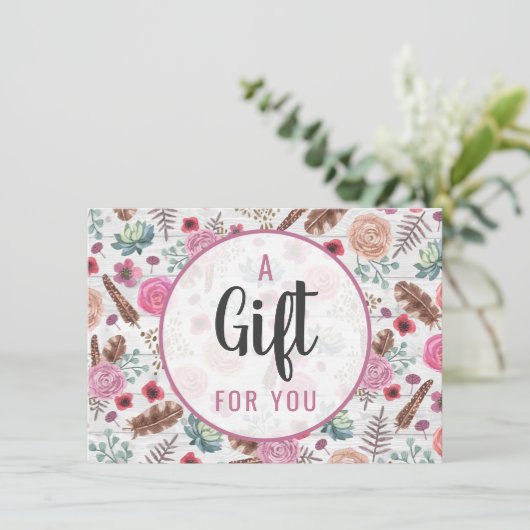 ギフト証明書Bohoシックな羽素朴矢 (スタンド正面)