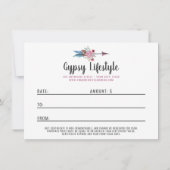 ギフト証明書Bohoシックな羽素朴矢 (裏面)