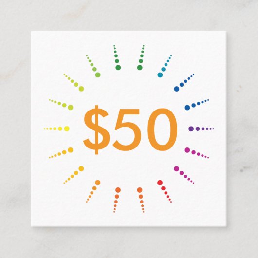 ギフト証明書rainbowBurst 割引カード (正面)