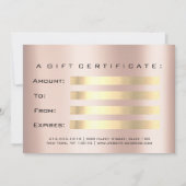 ギフト証明書Skinux金ゴールドラッシュ美しいメイクアップ (裏面)