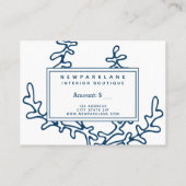 ギフト証航海の明青い海の植物パターン 名刺 (裏面)