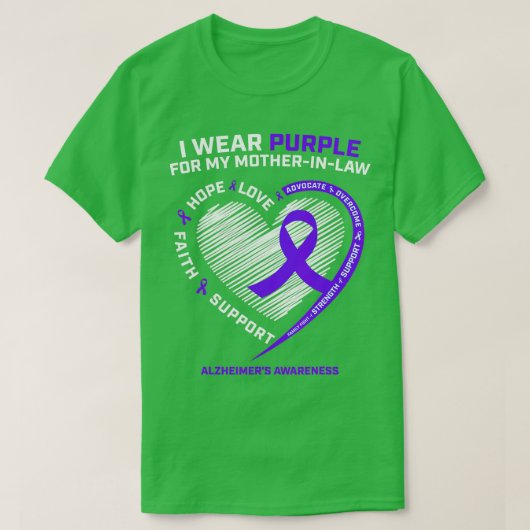 ギフト認知症の母親の法王パープルマザーアルツハイマー Tシャツ (デザイン正面)