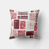 ギフト赤と白ボックスのシームレスなパターン クッション (裏面)