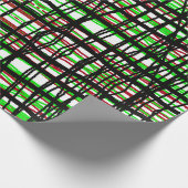 ギフト転がラップ赤、緑、黒の抽象芸術ライン ラッピングペーパー (角)