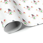 ギフト転がラップ – 子供の芸術 – クリスマス雪だるま ラッピングペーパー (ロールコーナー)