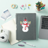 ギフト雪だるま シール (iPadカバー)