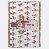 ギフト雪だるま スローブランケット (正面縦)
