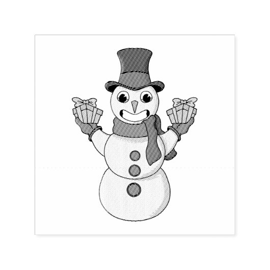 ギフト雪だるま セルフインキングスタンプ (デザイン)