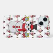 ギフト雪だるま iPhone 15ケース (裏面横)