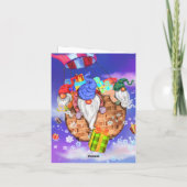 ギフト飛んでいる付き格言クリスマスカード ノートカード (裏面)