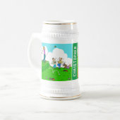 ギフト2つのおもしろいゴルフマンガ受信者の名前。 ビールジョッキ (正面左)