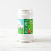 ギフト2つのおもしろいゴルフマンガ受信者の名前。 ビールジョッキ (中央)