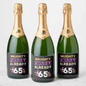 ギフト65歳の誕生日の女性ハロウィンウィッチ スパークリングワインラベル (ボトル)