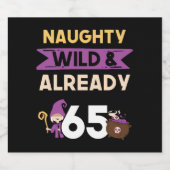 ギフト65歳の誕生日の女性ハロウィンウィッチ スパークリングワインラベル (シングルラベル)