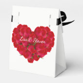 ギフト/お気に入りボックスレッドのバラのハート フェイバーボックス (裏面サイド)