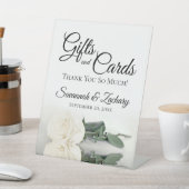 ギフト&カードアイボリーまたはホワイトローズありがとう 台座サイン (インサイチュ)