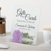 ギフト&カードエレガント薄紫パープルバラありがとう 台座サイン (インサイチュ)