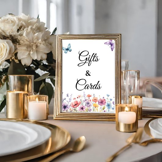 ギフト&カードパステル蝶パーティーサイン ポスター