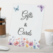 ギフト&カードパステル蝶パーティーサイン 台座サイン (インサイチュ)