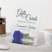ギフト&カードブルー王室のまたはコバルトバラありがとう 台座サイン (インサイチュ)