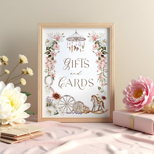 ギフト&カードワイルドウェスタンフローラベビーシャワー ポスター