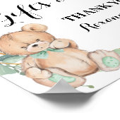 ギフト&カード赤ちゃんシャワーに緑のサイン ポスター (角)