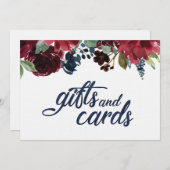 ギフト＆カード サイン ネイビー ウォーターカラー フォント 招待状 (正面/裏面)