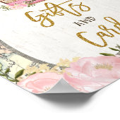 ギフト カード 旅行 地図 ブライダル シャワー ビンテージ 牡丹 ポスター (角)