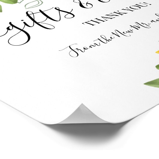 ギフト&カー結婚ドの緑のモニュサイン ポスター (角)